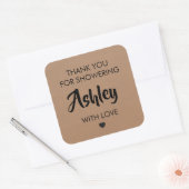 Bedankt voor het douchen van haar met Love Gift La Vierkante Sticker (Envelop)