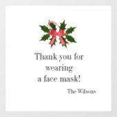 Bedankt voor het dragen van een gezichtsmasker raamsticker (Vel)
