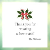 Bedankt voor het dragen van een gezichtsmasker raamsticker (Vel 3)