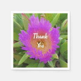 Bedankt voor het eten Heldere Paarse ventilator Servet