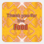 Bedankt voor het eten vierkante sticker (Voorkant)