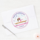 Bedankt voor het flippen over gymnastiek verjaarda ronde sticker (Envelop)