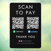 Bedankt voor het gebruik van App Venmo Scan om QR Raamsticker (Vel 3)