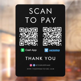 Bedankt voor het gebruik van App Venmo Scan om QR  Raamsticker