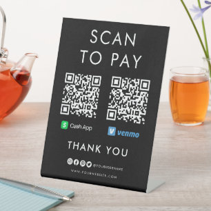 Bedankt voor het gebruik van App Venmo Scan om QR Reclamebord Met Voetstuk