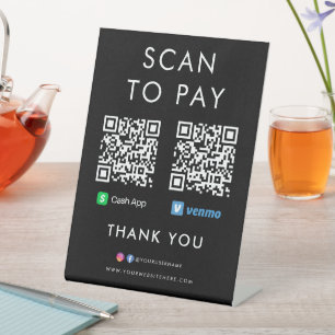 Bedankt voor het gebruik van App Venmo Scan om QR Reclamebord Met Voetstuk