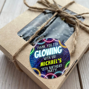 Bedankt voor het gloeien met ons gloed in het donk ronde sticker