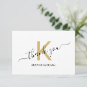Bedankt voor het gouden monogram script (Staand voorkant)