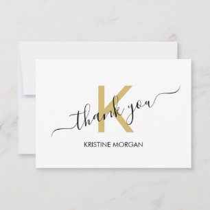 Bedankt voor het gouden monogram script