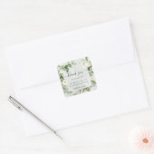 Bedankt voor het groene olievlek Botanische bruilo Vierkante Sticker (Envelop)