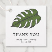 Bedankt voor het groene palm Leaf Tropical Wedding Bedankjes Labels (Voorkant)
