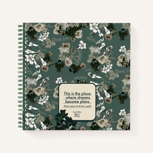 Bedankt voor het groene patroon notitieboek (Voorkant)