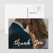 Bedankt voor het handgeschreven witte script | Kop Briefkaart (Voorkant / Achterkant)