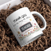 Bedankt voor het helpen groeien bloemenleraar koffiemok