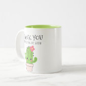 Bedankt voor het helpen groeien, cactus groen tweekleurige koffiemok (Voorkant links)