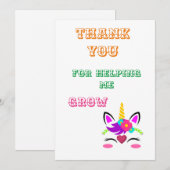 Bedankt voor het helpen groeien notitiekaartje (Voorkant / Achterkant)