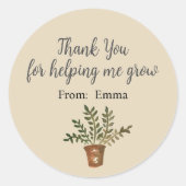 Bedankt voor het helpen groeien Plant Stickers (Voorkant)