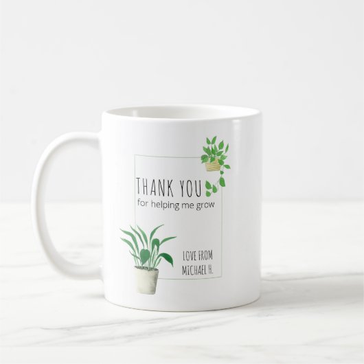 Bedankt voor het helpen mij groeien Huis Planten T Koffiemok (Links)