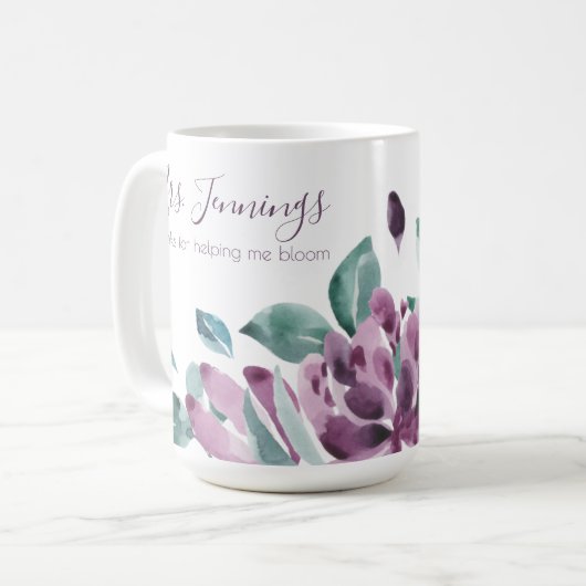 Bedankt voor het helpen van de Mok van mijn bloem (Voorkant links)