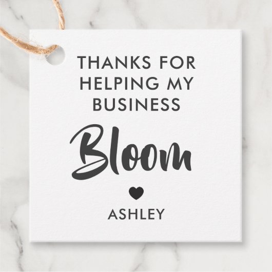 Bedankt voor het Helpen van mijn bedrijf Bloom Gif Bedankjes Labels (Voorkant)