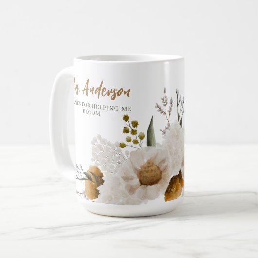 Bedankt voor het helpen van mijn bloei mok (Voorkant links)