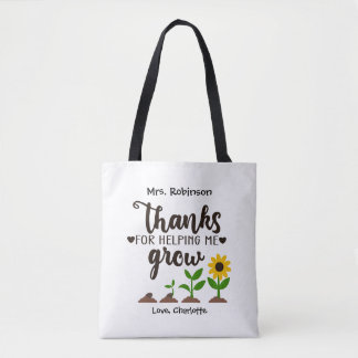 Bedankt voor het helpen van mijn groei Leraar Zonn Tote Bag
