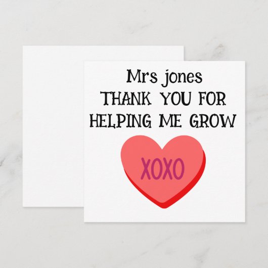 Bedankt voor het helpen van mijn leraar (Voorkant / Achterkant)