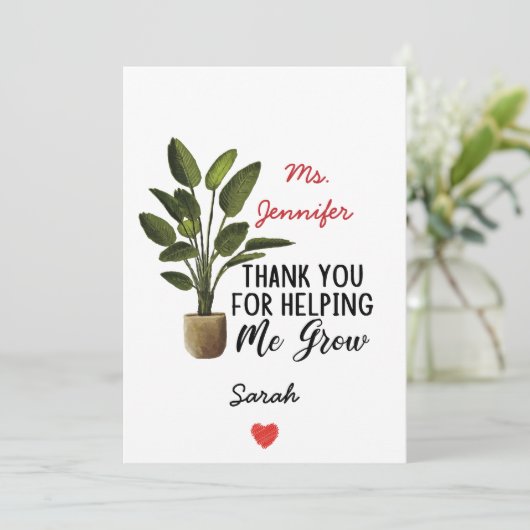 Bedankt voor het helpen van mijn lerarenwaardering feestdagenkaart (Staand voorkant)