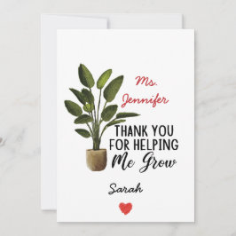 Bedankt voor het helpen van mijn lerarenwaardering feestdagenkaart
