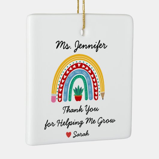 Bedankt voor het helpen van mijn lerarenwaardering keramisch ornament (Rechts)