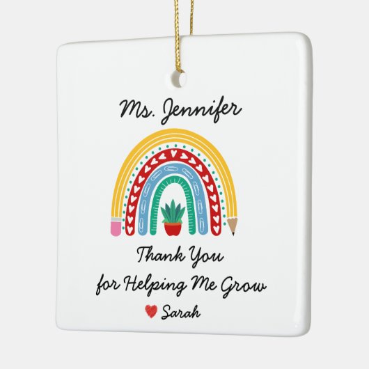 Bedankt voor het helpen van mijn lerarenwaardering keramisch ornament (Links)