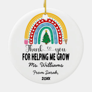 Bedankt voor het helpen van mijn lerarenwaardering keramisch ornament