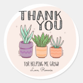 Bedankt voor het helpen van mijn lerarenwaardering ronde sticker