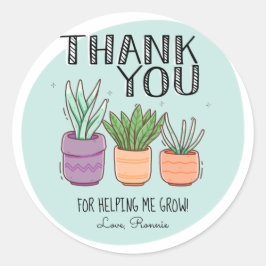 Bedankt voor het helpen van mijn lerarenwaardering ronde sticker