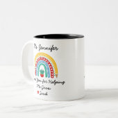 Bedankt voor het helpen van mijn lerarenwaardering tweekleurige koffiemok (Voorkant links)