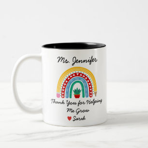 Bedankt voor het helpen van mijn lerarenwaardering tweekleurige koffiemok