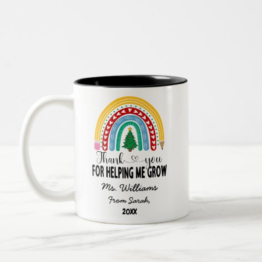 Bedankt voor het helpen van mijn lerarenwaardering tweekleurige koffiemok (Links)