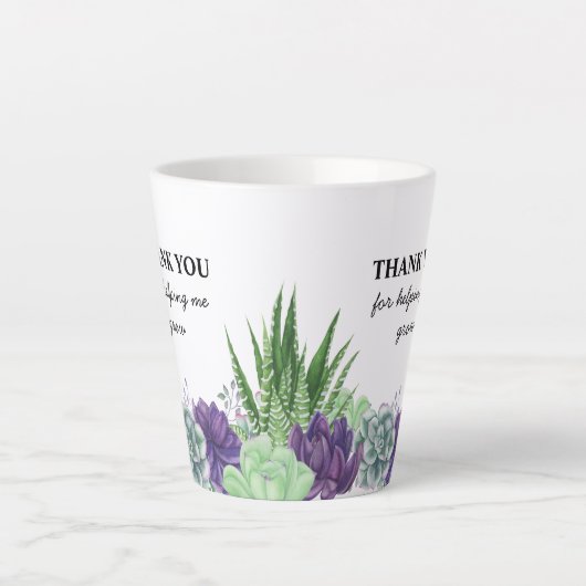 Bedankt voor het helpen van mijn Waterverf leraar Latte Mok (Voorkant)