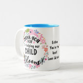 Bedankt voor het helpen van ons kind Bloom leraren Tweekleurige Koffiemok (Voorkant links)
