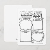 Bedankt voor het helpen van Shine Kaart Teachers S (Voorkant / Achterkant)