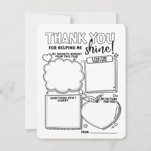 Bedankt voor het helpen van Shine Kaart Teachers S (Voorkant)