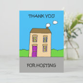 Bedankt voor het hosten van Cartoon House Feestdagenkaart (Staand voorkant)