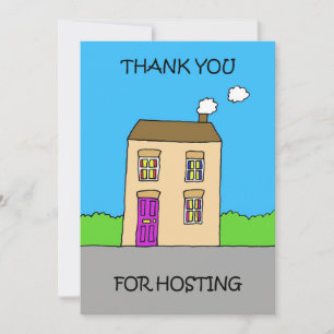 Bedankt voor het hosten van Cartoon House Feestdagenkaart