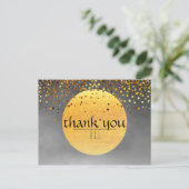 Bedankt voor het huwelijk Confetti Glitter Black Briefkaart (Staand voorkant)