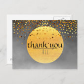 Bedankt voor het huwelijk Confetti Glitter Black Briefkaart (Voorkant / Achterkant)