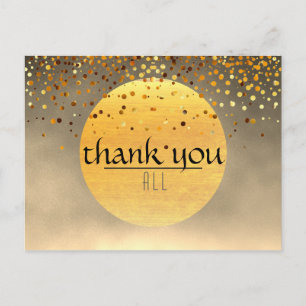 Bedankt voor het huwelijk Confetti Glitter Sunset Briefkaart