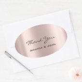 Bedankt voor het huwelijk van het Roos Oval Blush Ovale Sticker (Envelop)