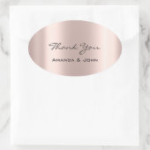 Bedankt voor het huwelijk van het Roos Oval Blush Ovale Sticker (Tas)