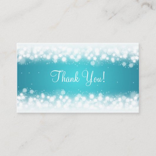 Bedankt voor het invoegen Magic Sparkle Turquoise Informatiekaartje (Voorkant)
