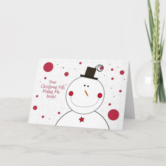 Bedankt voor het kerstcadeau Smiling Snowman (Voorkant)